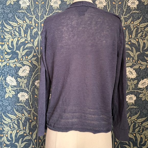 Nanette Lepore 100% Linen Open Front Cardigan - Picture 3 of 9